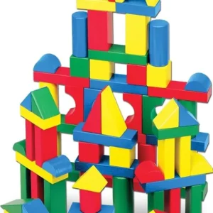 Wooden Building Blocks, 100-Piece Set of Sorting & Stacking Toys